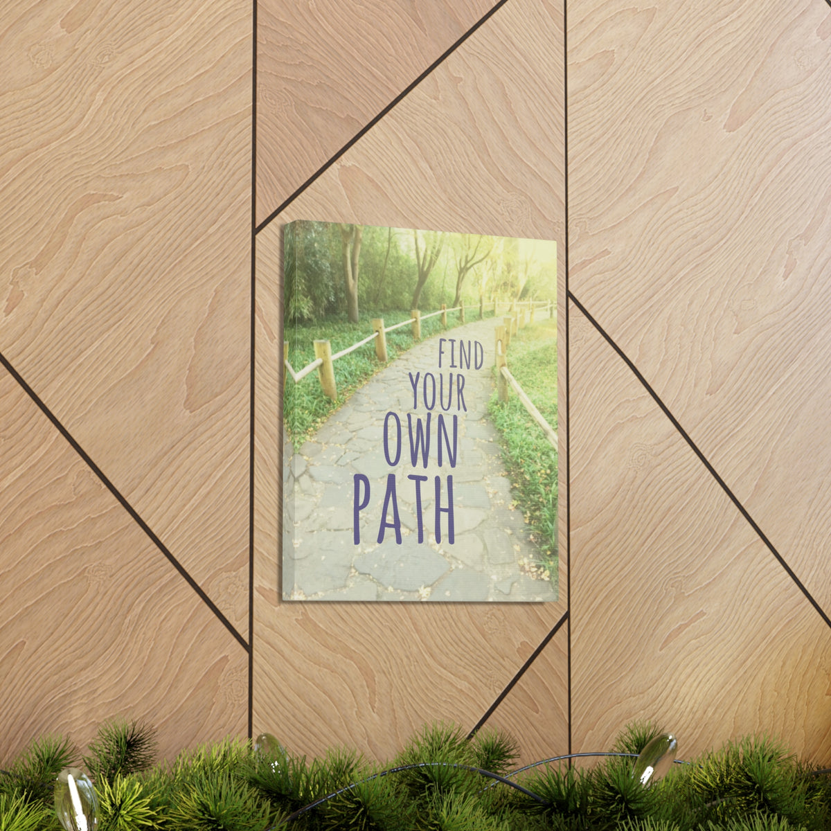 Inspirational Quote Canvas Find Your Own Path Motivational Print Ready to Hang Artwork-Express Your Love Gifts