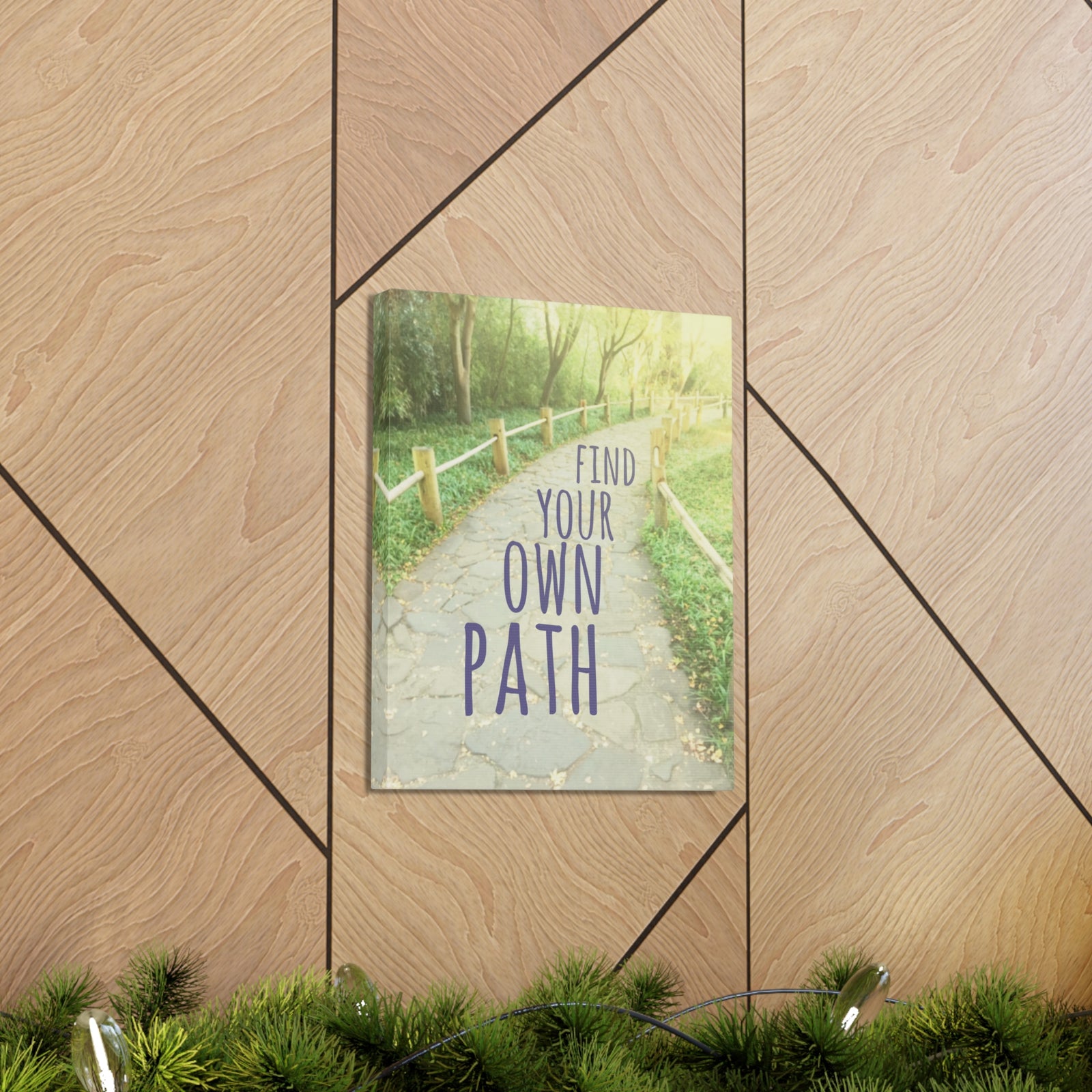 Inspirational Quote Canvas Find Your Own Path Motivational Print Ready to Hang Artwork-Express Your Love Gifts