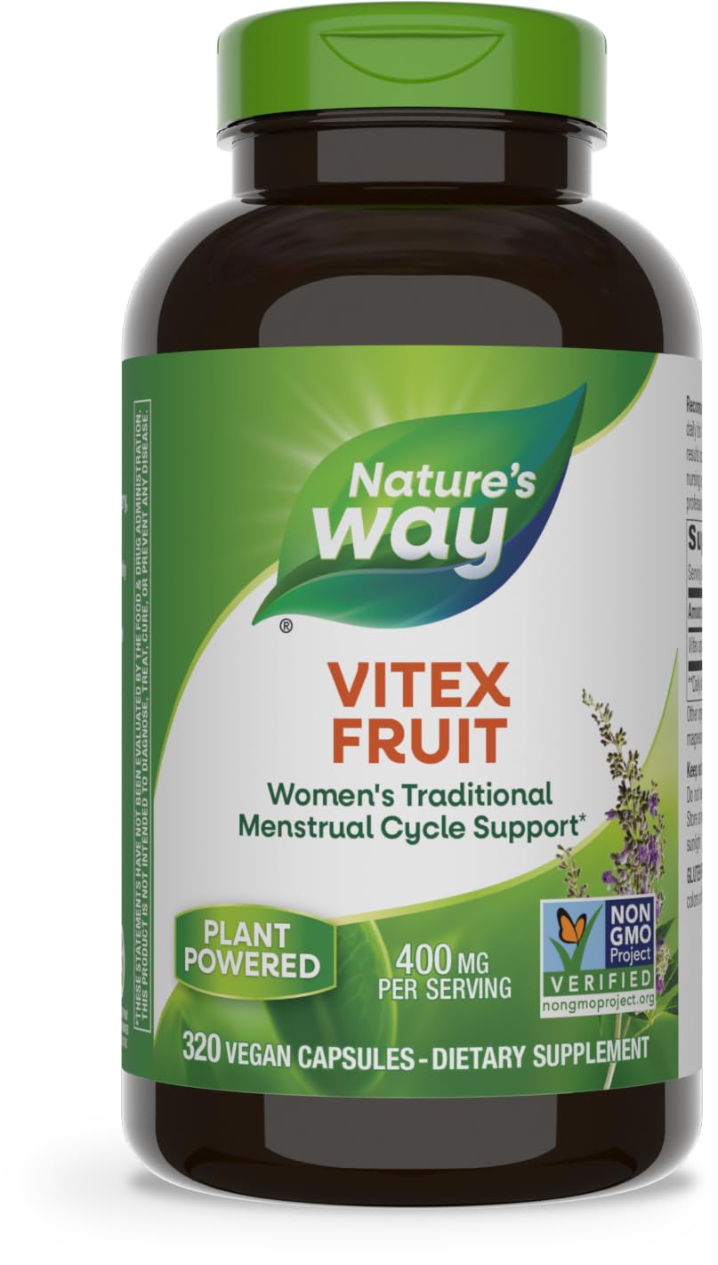 Nature’s Way Vitex Fruit, Traditional Menstrual Cycle Support Chasteberry Supplement, Vegan, 320 Capsules-Express Your Love Gifts