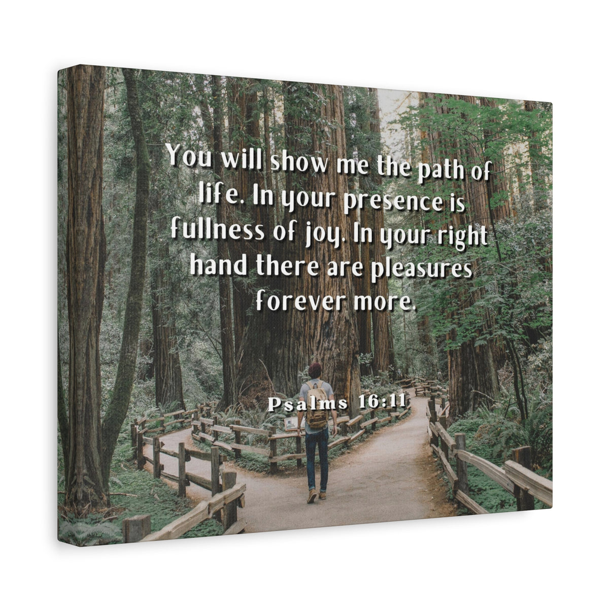 Scripture Canvas Path Of Life Psalms 16:11 Christian Wall Art Bible Verse Print Ready to Hang-Express Your Love Gifts