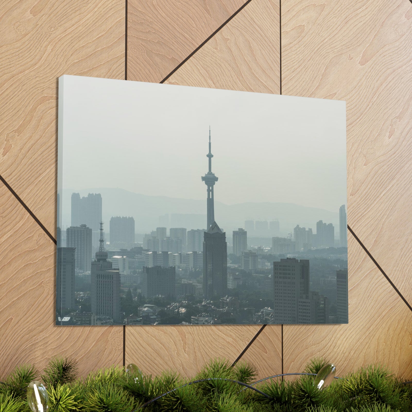 Shanghai Black And White Skyline Canvas Artwork High-Quality Breathtaking Stunning Cityscape for Home Decor Ready to Hang-Express Your Love Gifts