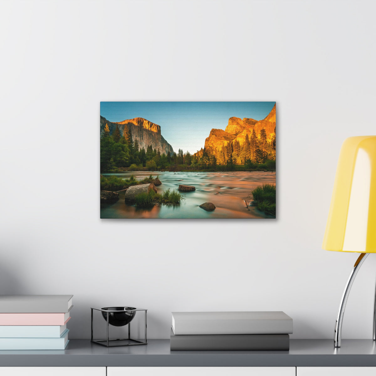 Mountain Valley Golden Hour Nature Wilderness Photography Canvas Wall Art for Home Decor Ready-to-Hang-Express Your Love Gifts