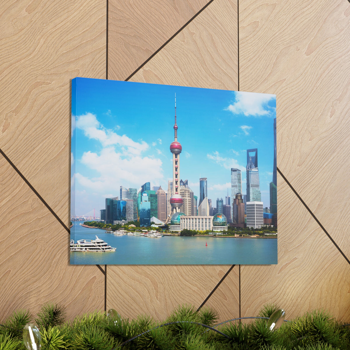 Shanghai Daytime Skyline Canvas Artwork High-Quality Breathtaking Stunning Cityscape for Home Decor Ready to Hang-Express Your Love Gifts