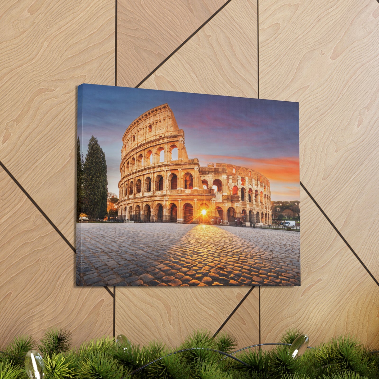 Colosseum in Rome Night Modern Multicolor Scenic Nature Photography Canvas Home Office Decor Ready to Hang-Express Your Love Gifts