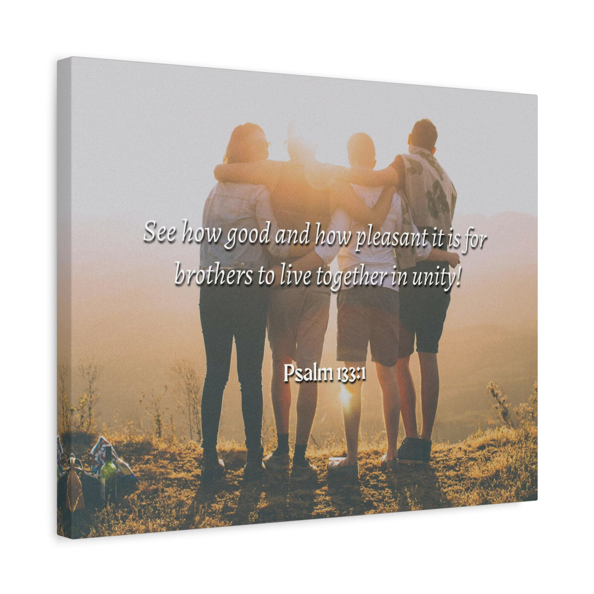 Scripture Canvas Together In Unity Psalms 133:1 Christian Wall Art Bible Verse Print Ready to Hang-Express Your Love Gifts