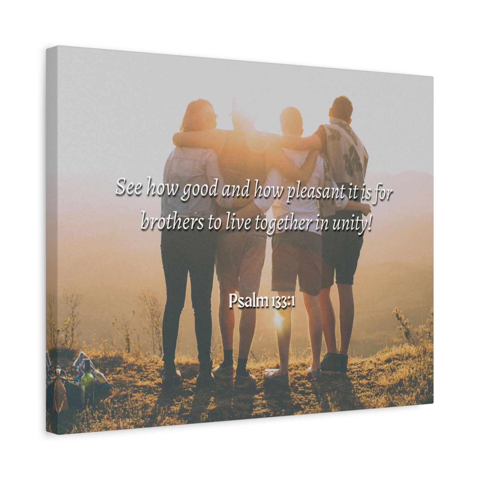 Scripture Canvas Together In Unity Psalms 133:1 Christian Wall Art Bible Verse Print Ready to Hang-Express Your Love Gifts