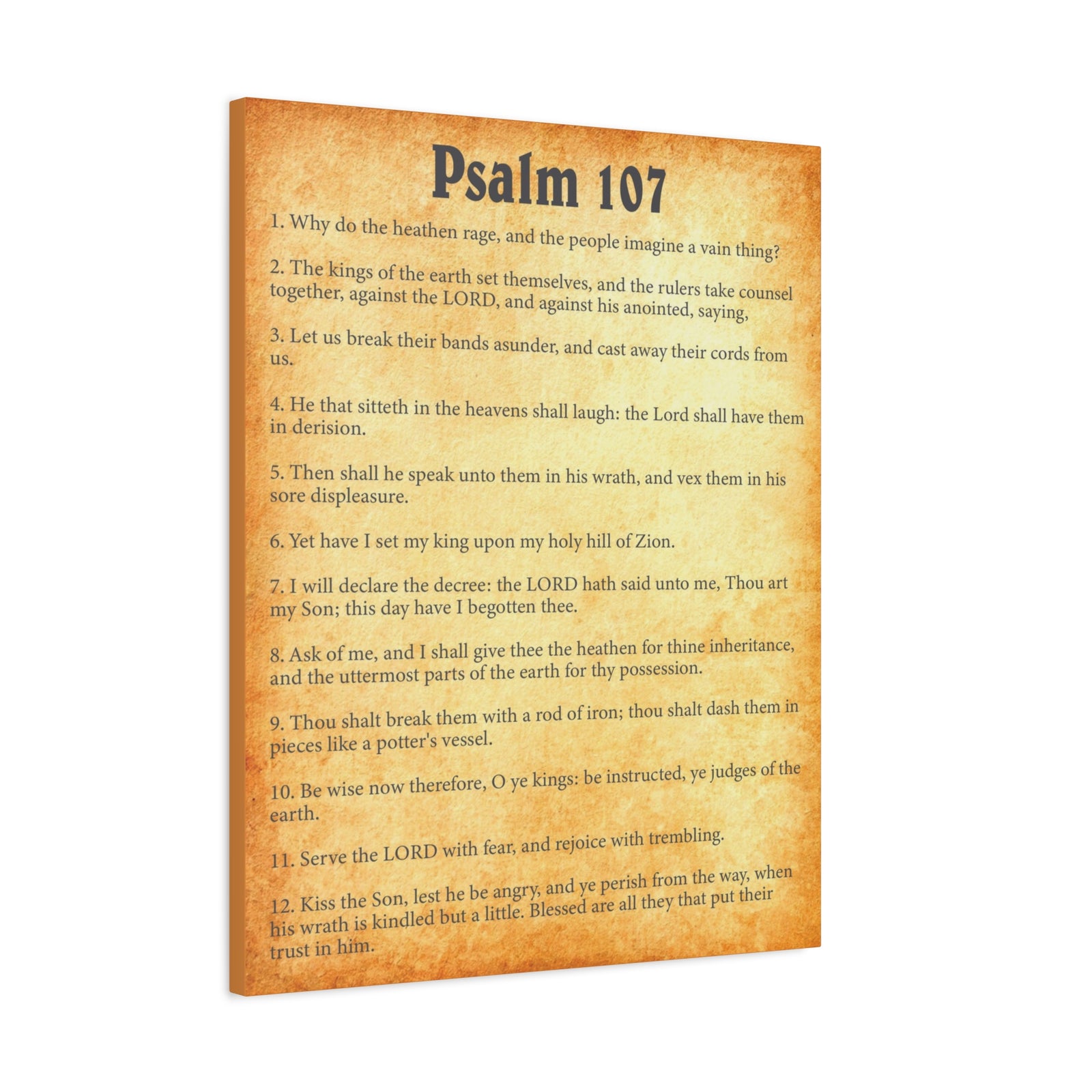 Scripture Walls Psalm 107 Gold Bible Chapter Canvas Christian Wall Art Ready to Hang-Express Your Love Gifts