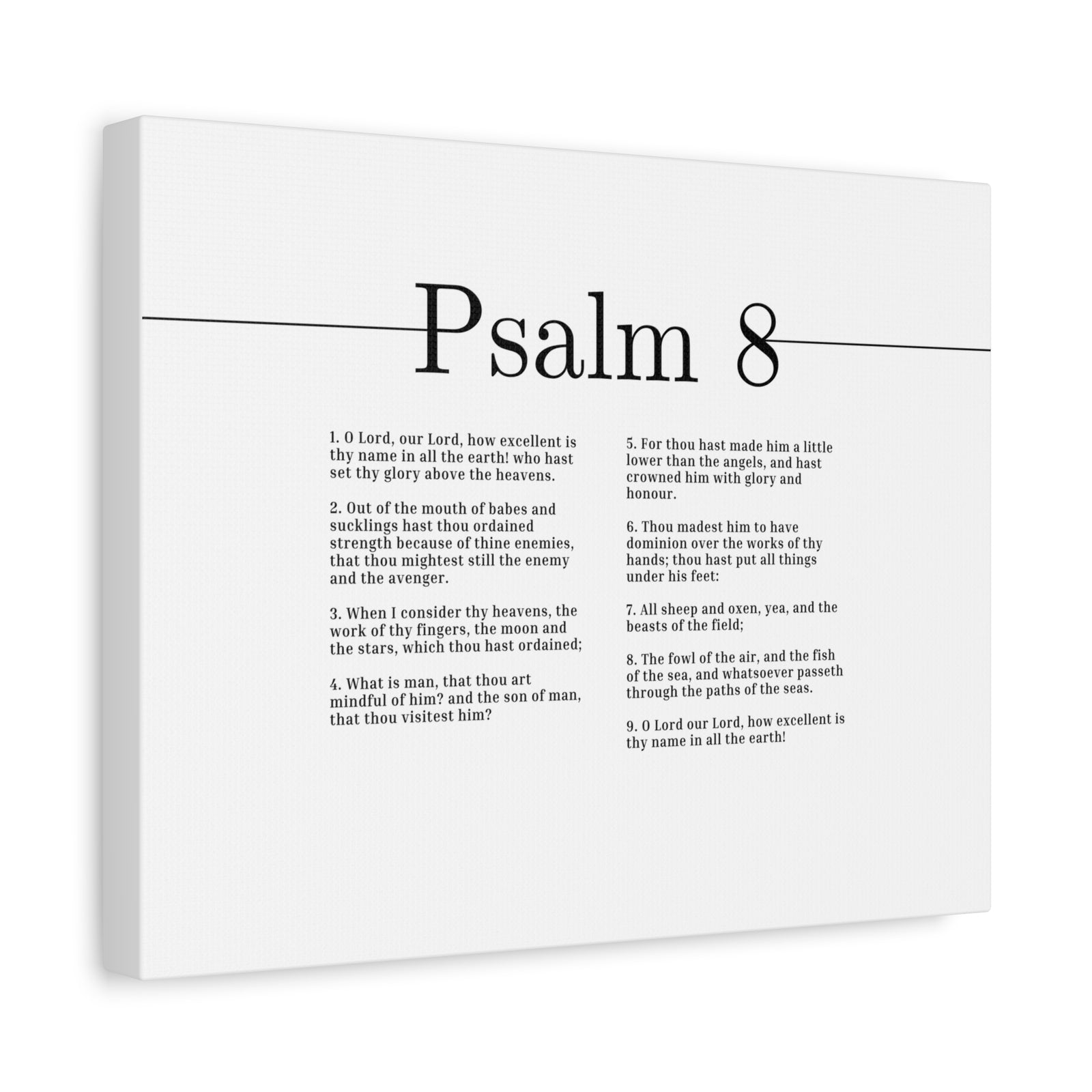 Scripture Canvas Glory Above The Heavens Psalm 8 Christian Wall Art Bible Verse Print Ready to Hang-Express Your Love Gifts