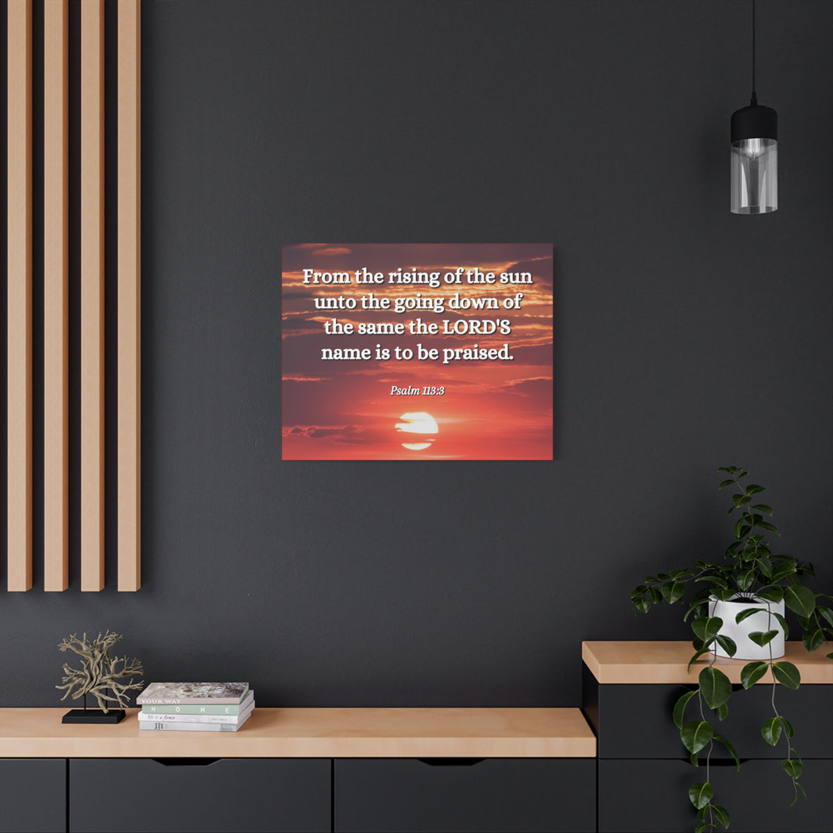Scripture Canvas The LORD's Name Psalms 113:3 Christian Wall Art Bible Verse Print Ready to Hang-Express Your Love Gifts