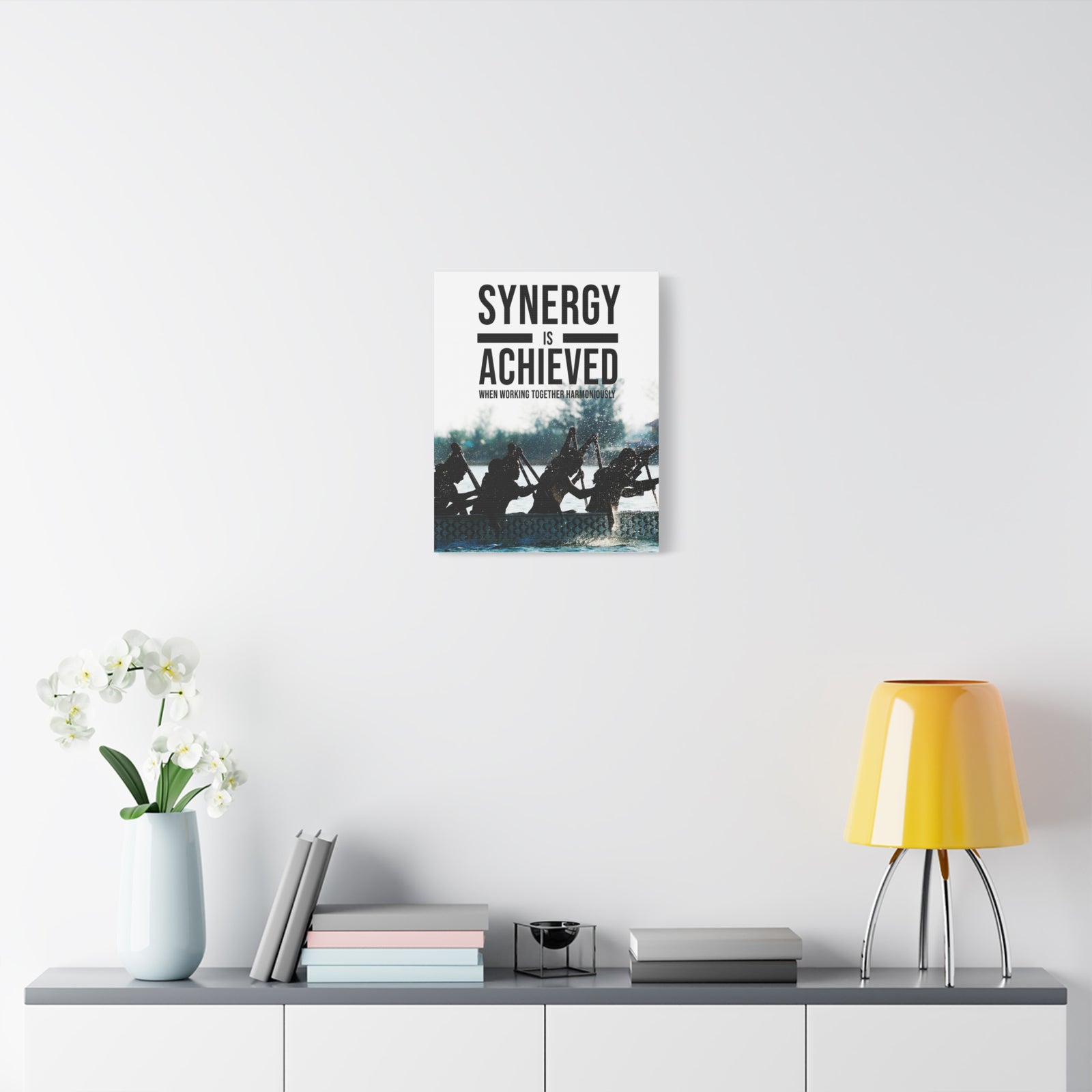Synergy is Achieved Motivational Printed On Ready To Hang Stretched Canvas Wall Art-Express Your Love Gifts