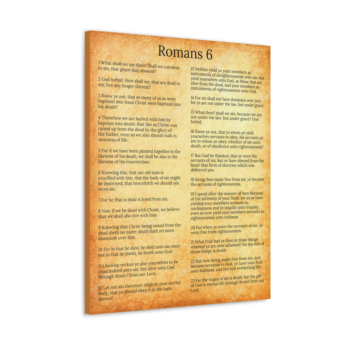 Scripture Walls Roman 6 Sanctification Gold Christian Wall Art Print Ready to Hang Unframed-Express Your Love Gifts