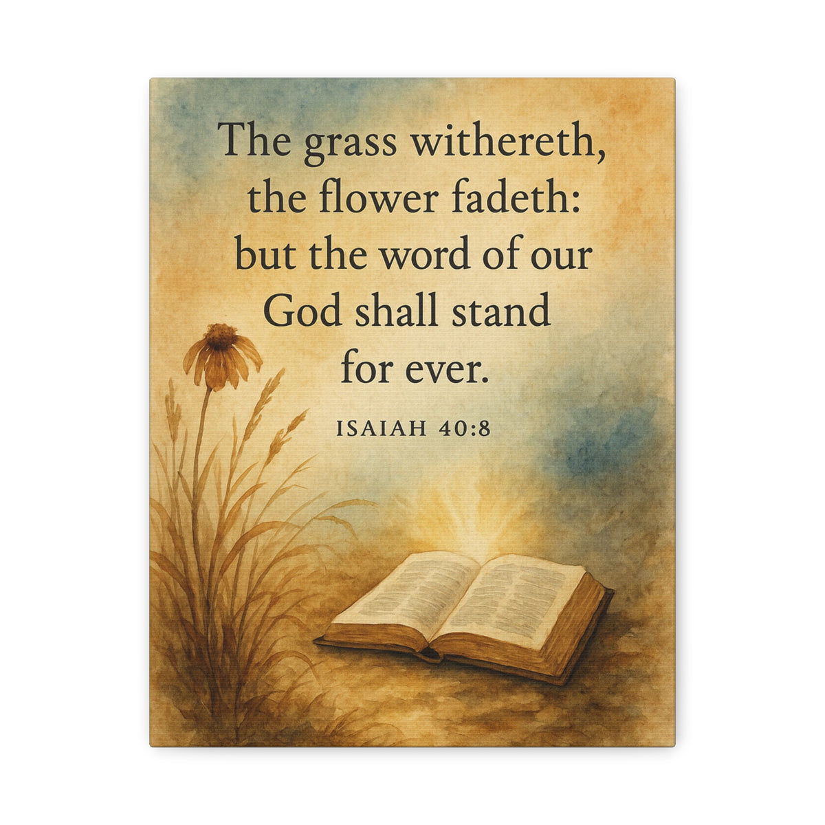 Bible Verse Canvas Isaiah 40:8 Christian Home Décor Wall Art Scripture Ready to Hang Faith Print-Express Your Love Gifts