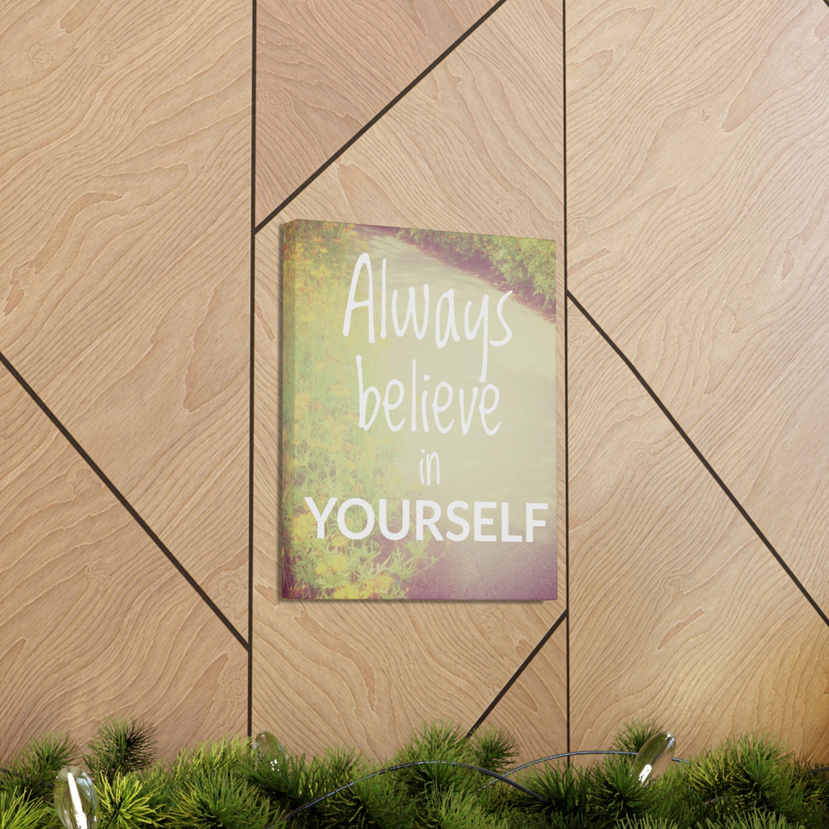 Inspirational Quote Canvas Always Believe In Yourself Motivational Print Ready to Hang Artwork-Express Your Love Gifts