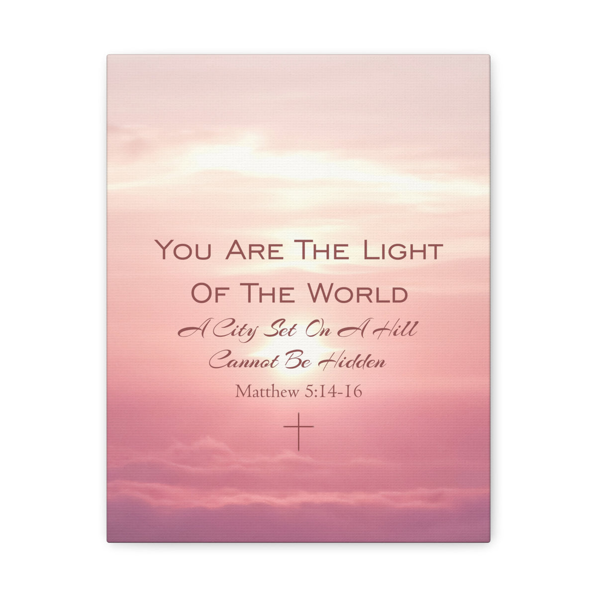 Scripture Canvas You Are The Light Matthew 5:14-16 Christian Wall Art Bible Verse Print Ready to Hang-Express Your Love Gifts
