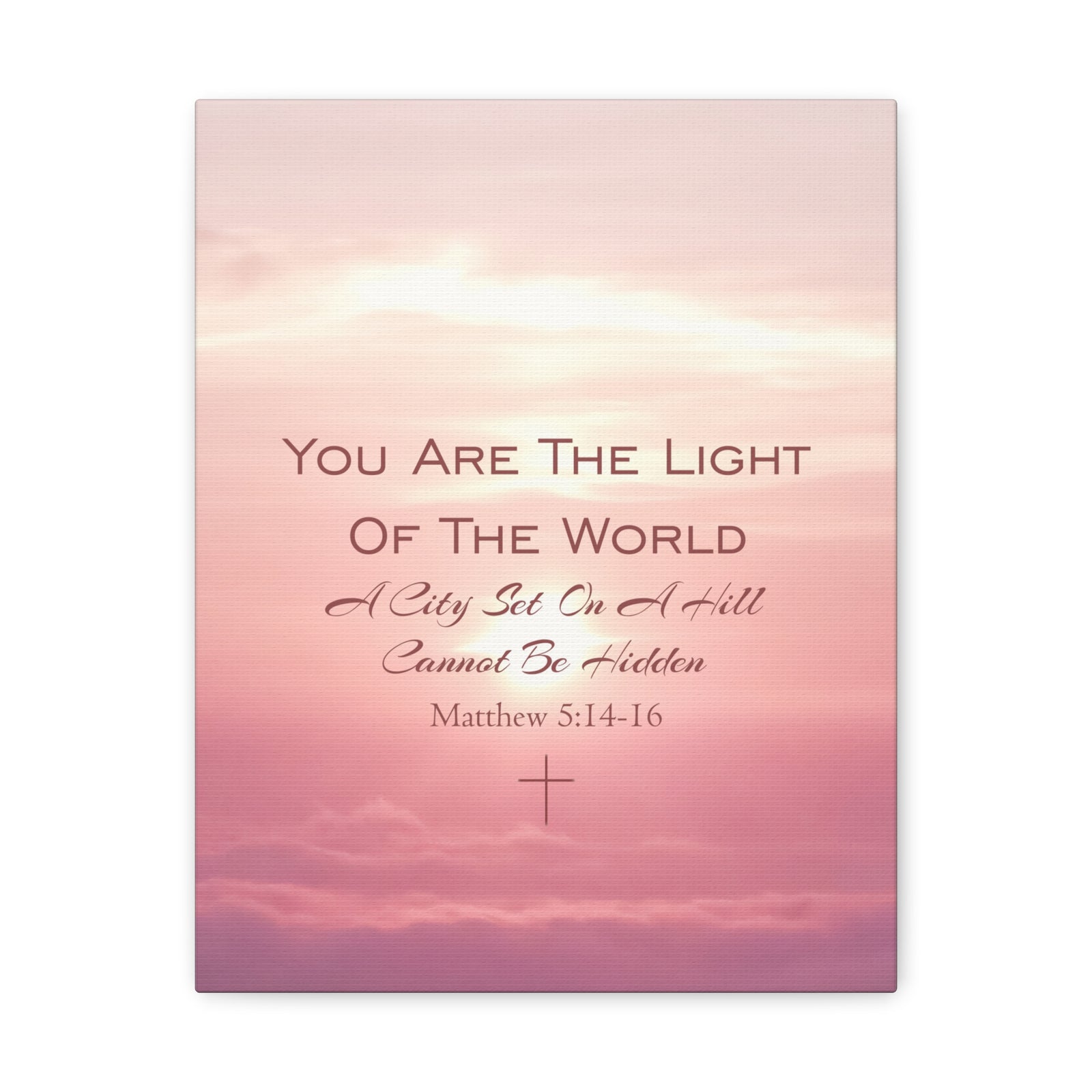Scripture Canvas You Are The Light Matthew 5:14-16 Christian Wall Art Bible Verse Print Ready to Hang-Express Your Love Gifts
