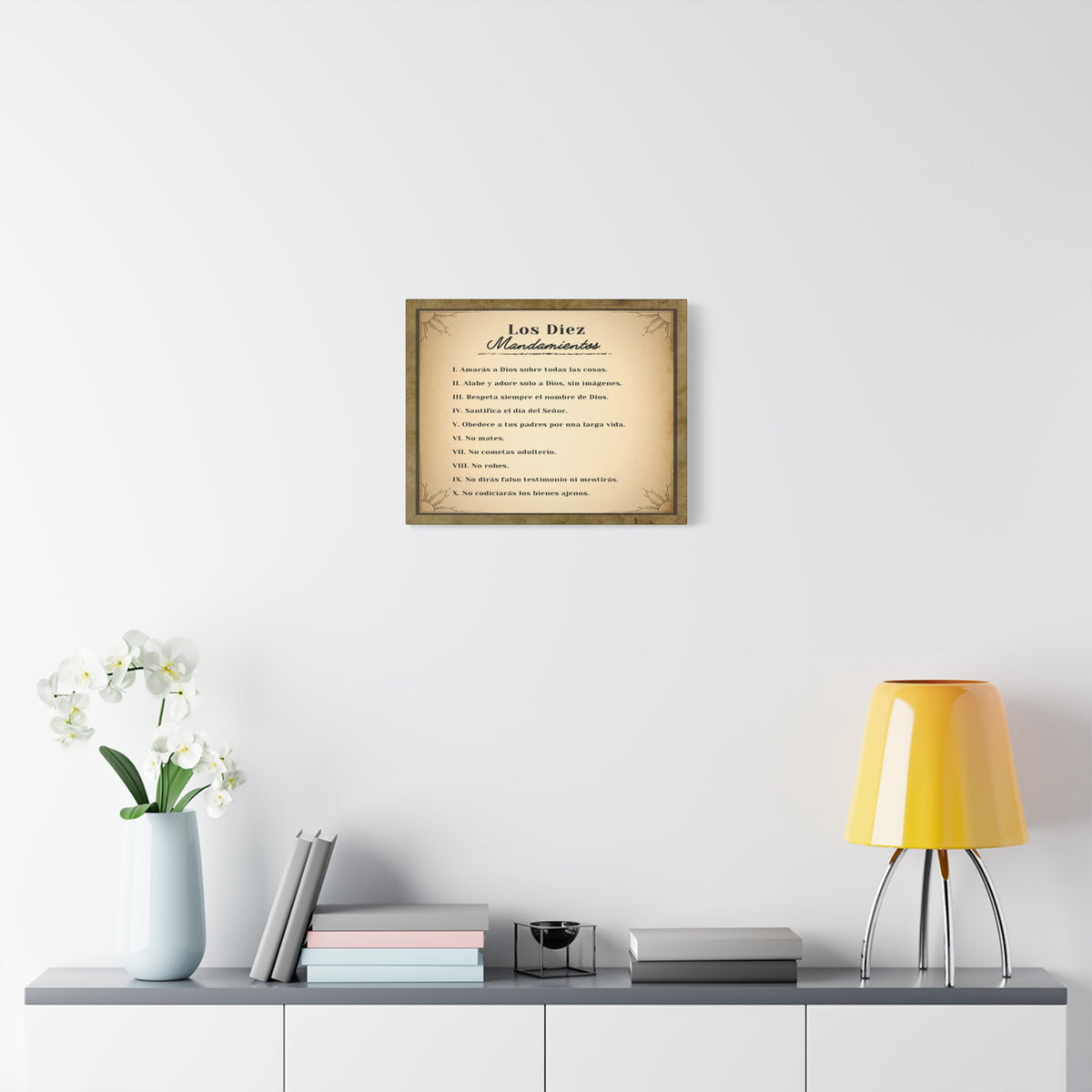 Los Diez Mandamientos 10 Commandments Spanish Christian Wall Art Print Ready to Hang-Express Your Love Gifts