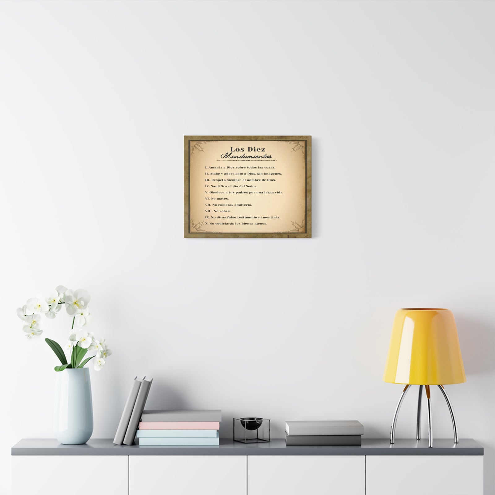 Los Diez Mandamientos 10 Commandments Spanish Christian Wall Art Print Ready to Hang-Express Your Love Gifts