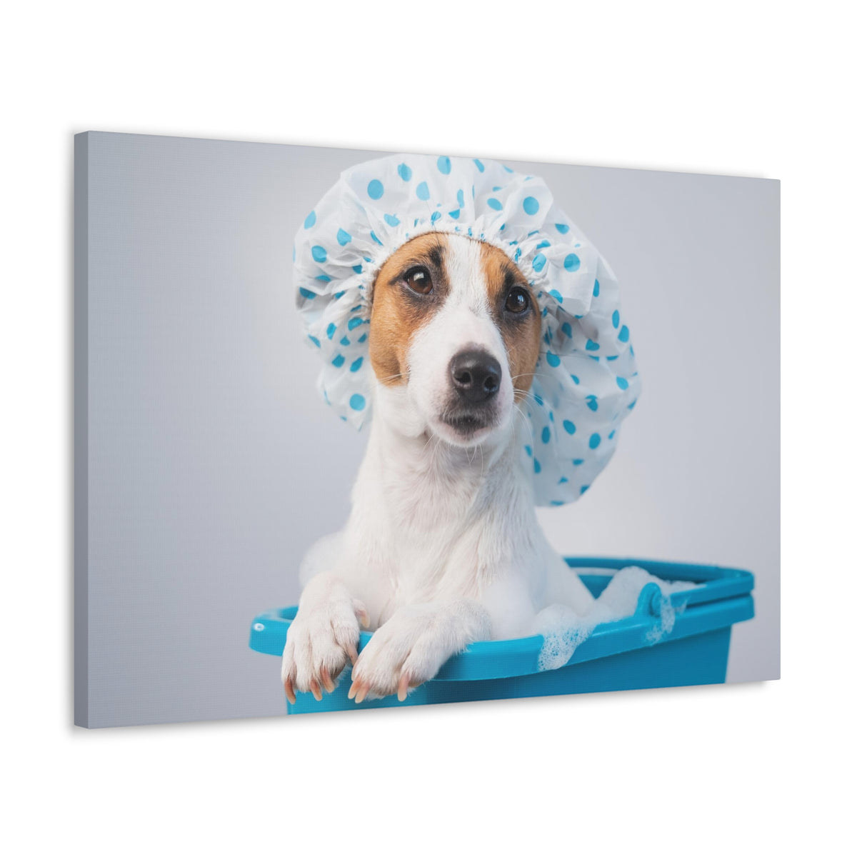 Cute Russel Terrier Bath Canvas Wall Art for Home Decor Ready-to-Hang-Express Your Love Gifts