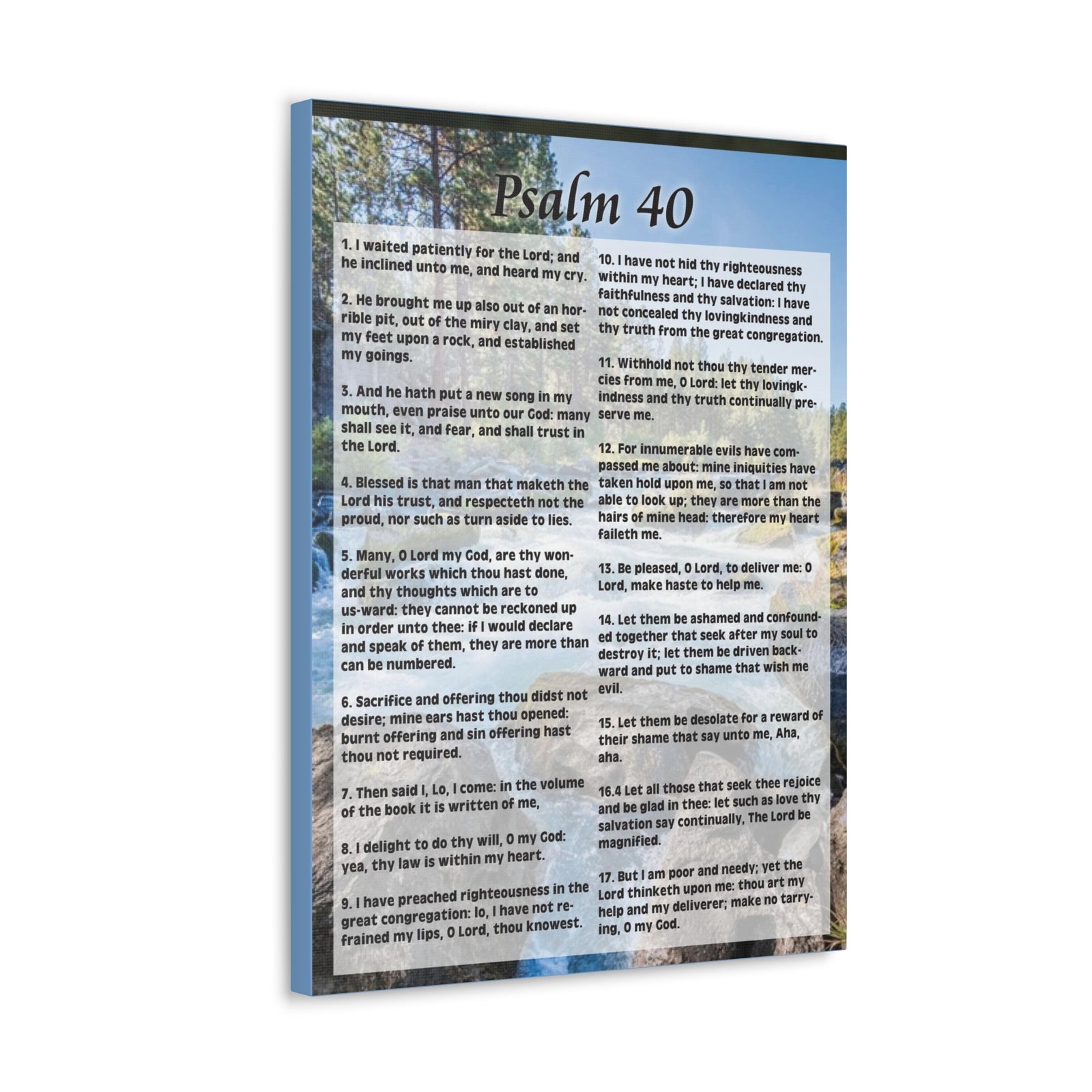 Scripture Canvas My Deliverer Heard Me Psalm 40:8 Colored Christian Wall Art Print Ready to Hang-Express Your Love Gifts