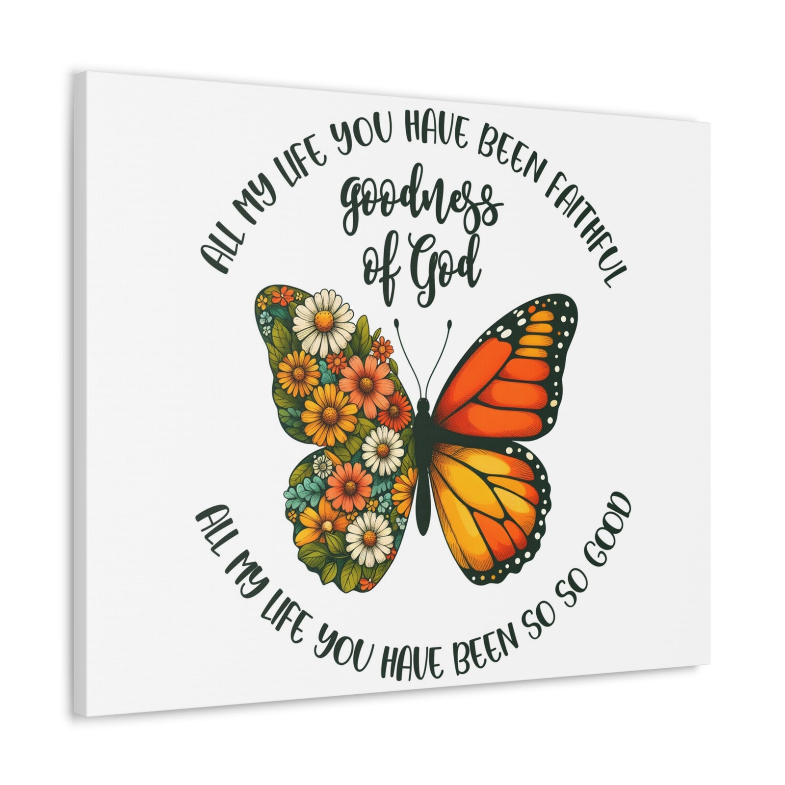 Scripture Walls Goodness of God Butterfly Bible Verse Canvas Christian Wall Art Ready to Hang Unframed-Express Your Love Gifts