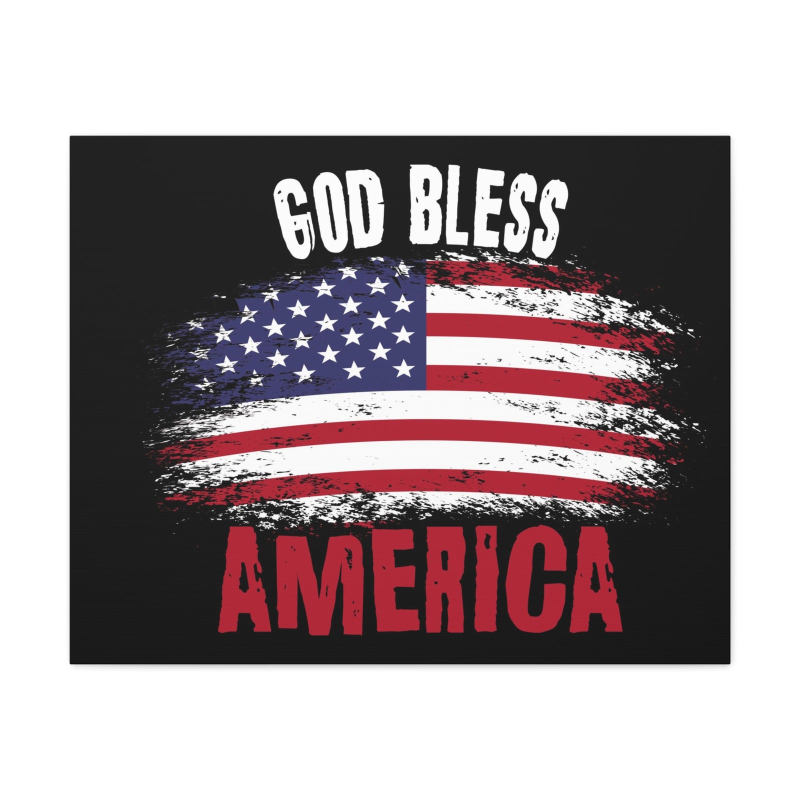 God Bless America On Black Background Canvas Wall Art for Home Decor Ready-to-Hang-Express Your Love Gifts