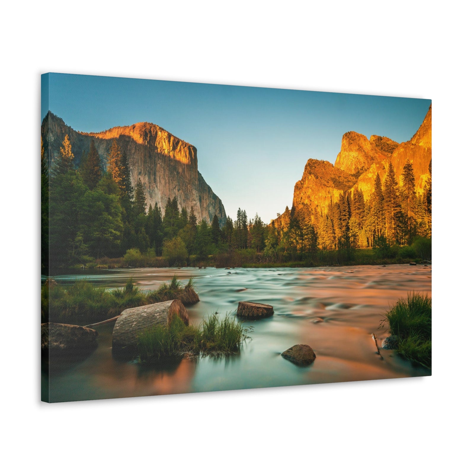 Mountain Valley Golden Hour Nature Wilderness Photography Canvas Wall Art for Home Decor Ready-to-Hang-Express Your Love Gifts