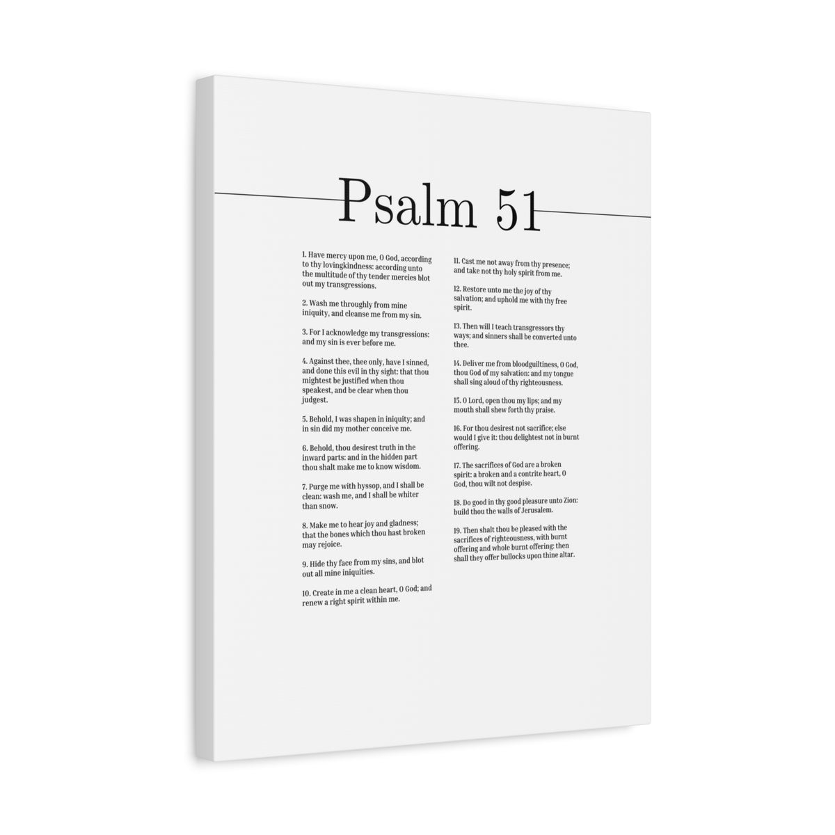 Scripture Canvas God Of My Salvation Psalm 51 Christian Wall Art Bible Verse Print Ready to Hang-Express Your Love Gifts