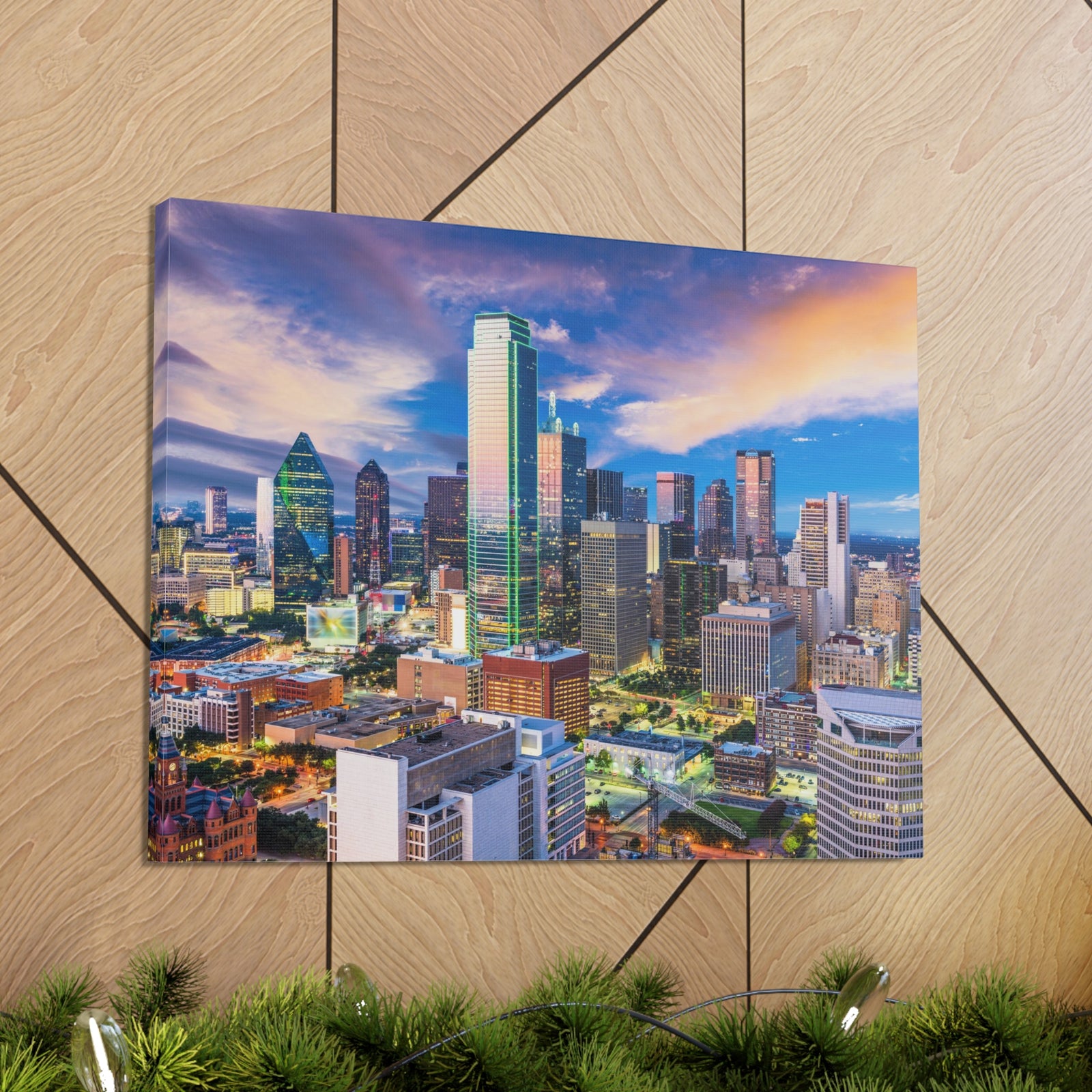 Dallas Daytime Skyline Canvas Artwork High-Quality Breathtaking Stunning Cityscape for Home Decor Ready to Hang-Express Your Love Gifts