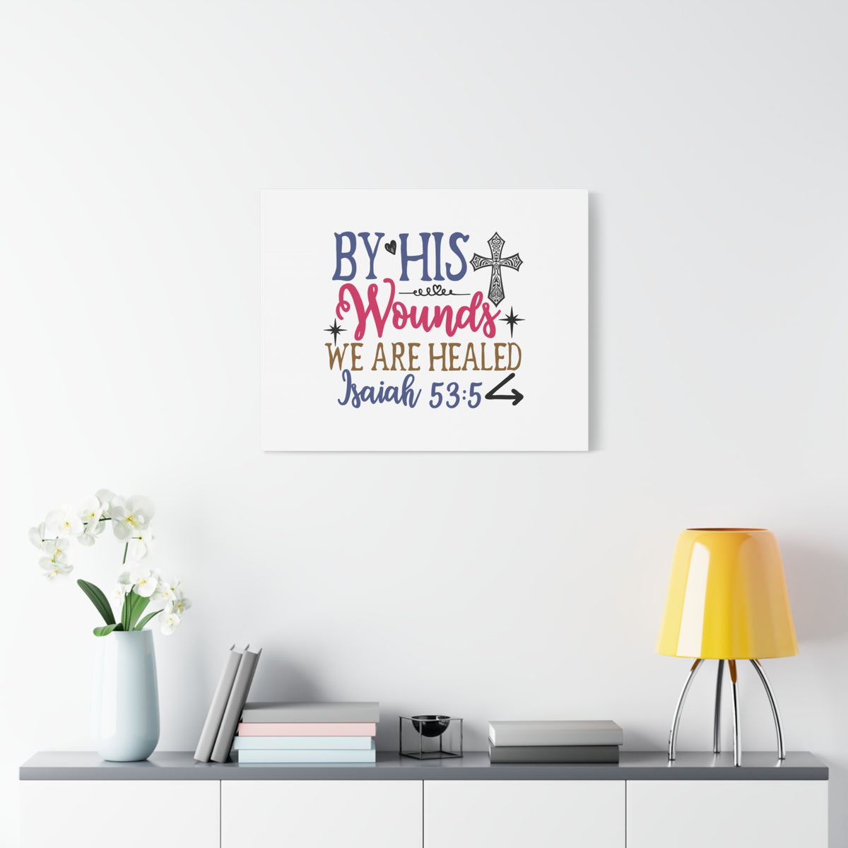 Scripture Walls Isaiah 53:5 Rubies Bible Verse Canvas Christian Wall Art Ready to Hang Unframed-Express Your Love Gifts