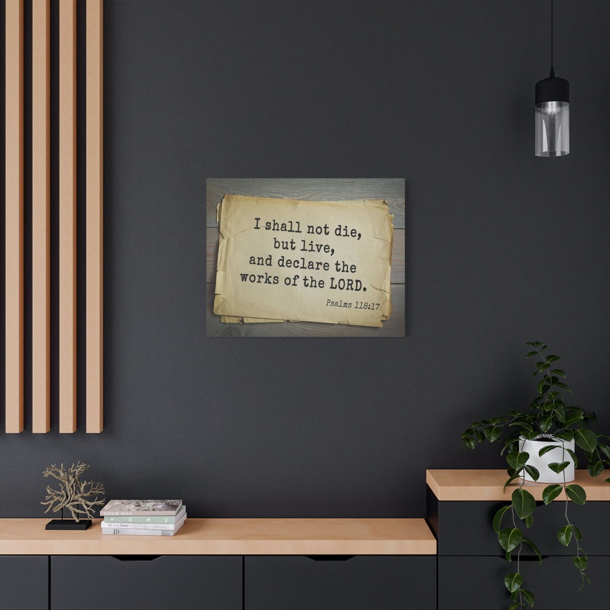 Scripture Walls Works Of The Lord Psalms 118:17 Bible Verse Canvas Christian Wall Art Bible Verse Print Ready To Hang-Express Your Love Gifts