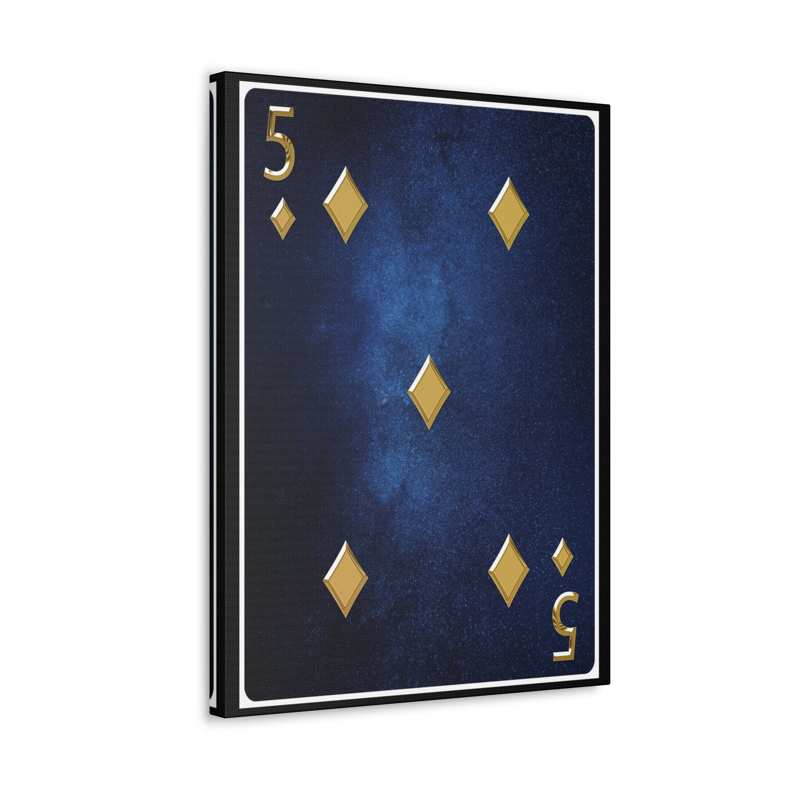 Five Of Diamonds Space Background Playing Card Canvas Wall Art for Home Decor Ready-to-Hang-Express Your Love Gifts