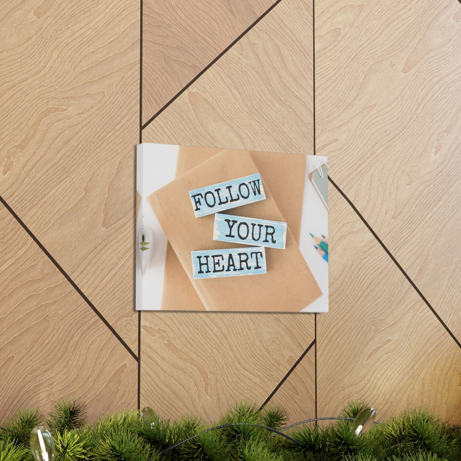 Inspirational Quote Canvas Follow Your Heart Wall Art Motivational Motto Inspiring Prints Artwork Decor Ready to Hang-Express Your Love Gifts