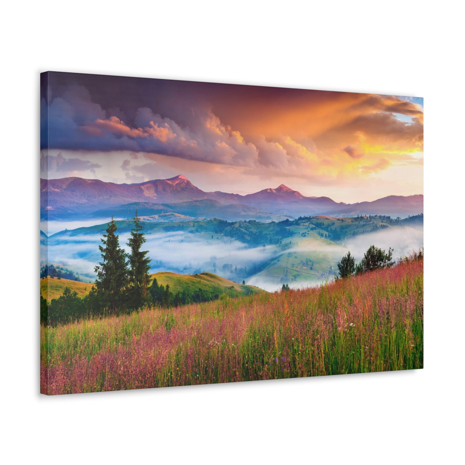 Majestic Mountain Mystic Forest Nature Wilderness Photography Canvas Wall Art for Home Decor Ready-to-Hang-Express Your Love Gifts