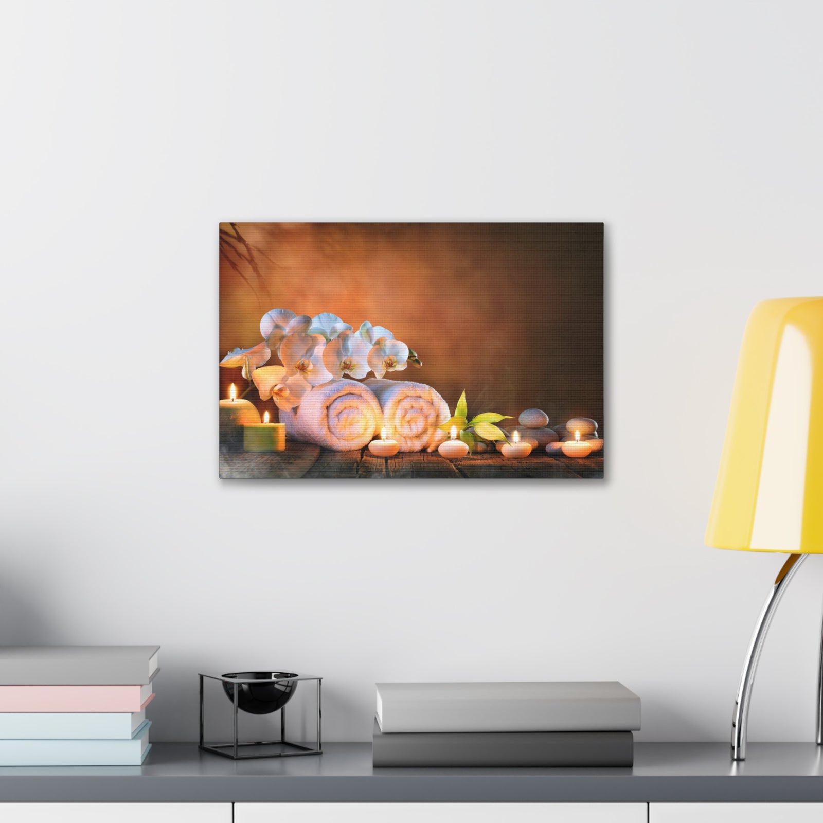 Candles and Orchid Forest Floral Nature Photography Canvas Wall Art for Home Decor Ready-to-Hang-Express Your Love Gifts