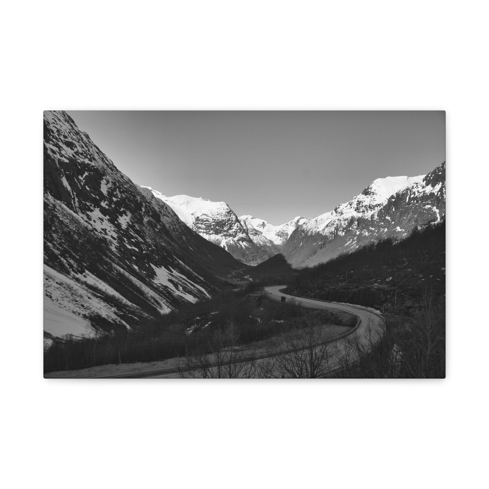 Forest Mountain Black And White Nature Wilderness Photography Canvas Wall Art for Home Decor Ready-to-Hang-Express Your Love Gifts