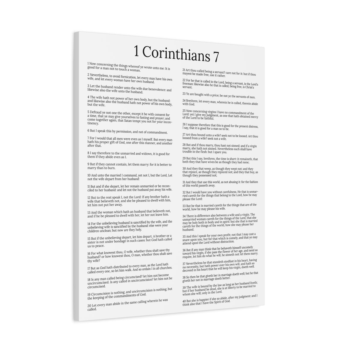 Scripture Walls Marriage 1 Corinthians 7 Chapter White Christian Wall Art Print Ready to Hang Unframed-Express Your Love Gifts