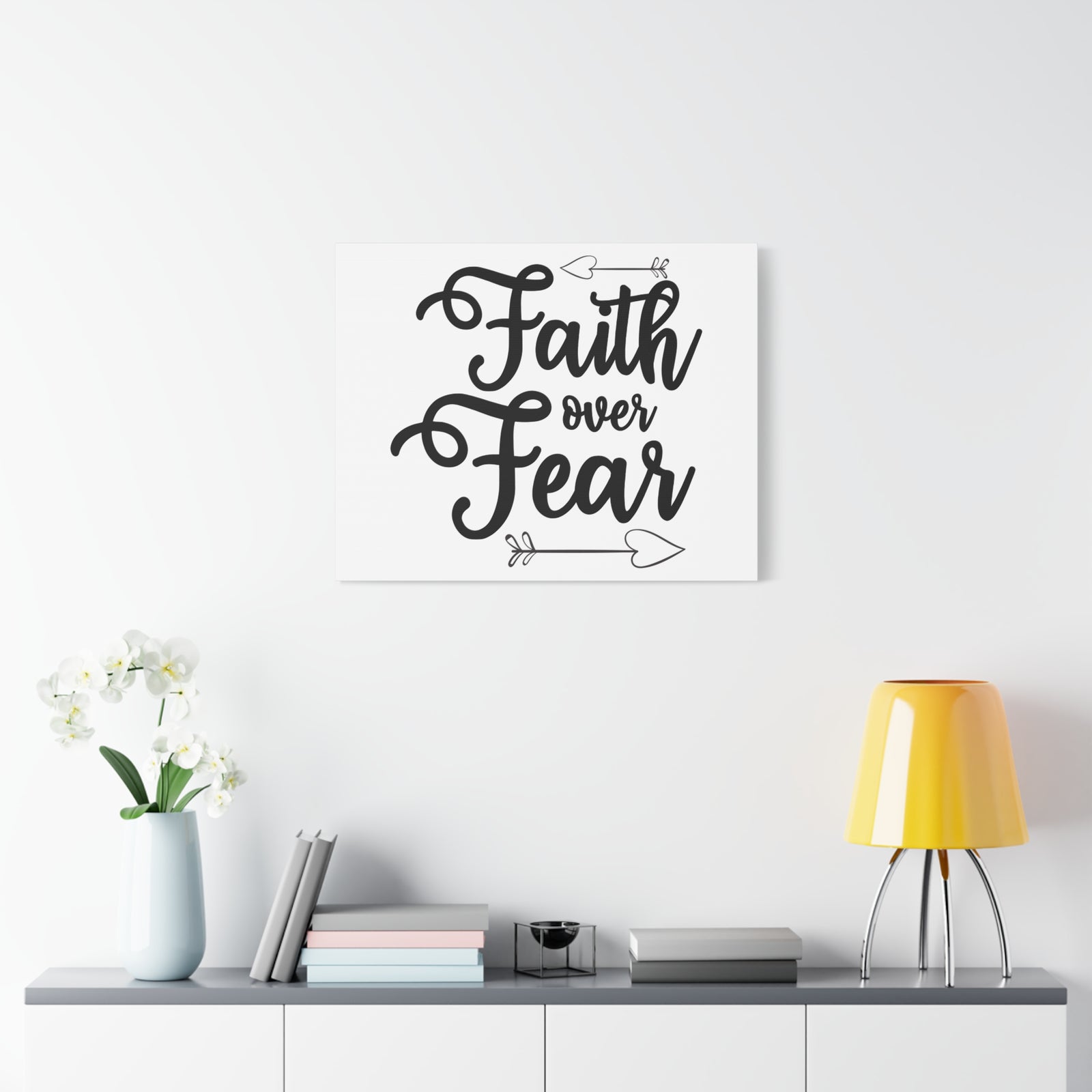 Scripture Canvas Faith Over Fear Psalm 34:4 Christian Wall Art Print Ready to Hang-Express Your Love Gifts