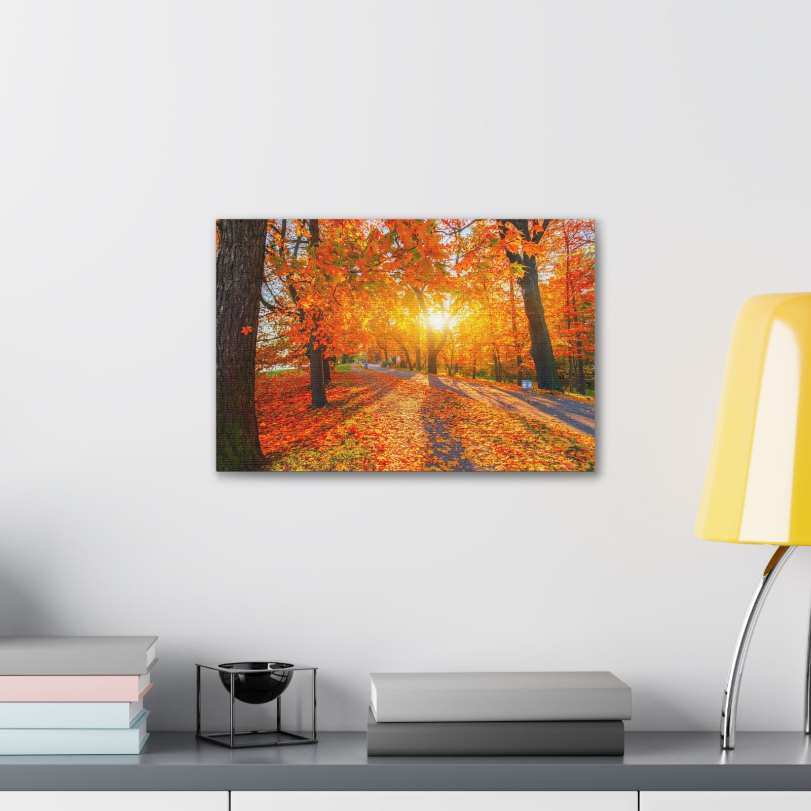 Autumn Forest Path Forest Floral Nature Photography Canvas Wall Art for Home Decor Ready-to-Hang-Express Your Love Gifts