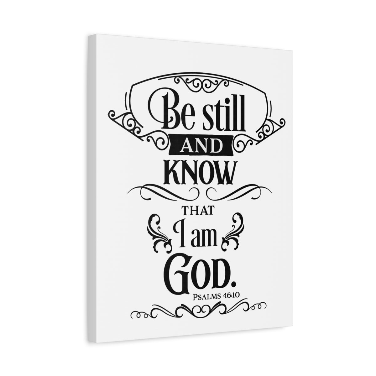 Scripture Canvas I Am God Psalm 46:10 Christian Wall Art Bible Verse Print Ready to Hang-Express Your Love Gifts