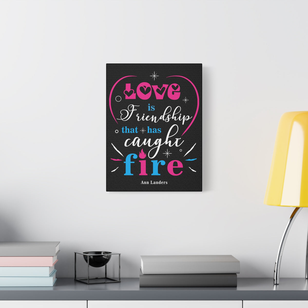 Inspirational Quote Canvas Love Is Friendship Wall Art Motivational Motto Inspiring Prints Artwork Decor Ready to Hang-Express Your Love Gifts