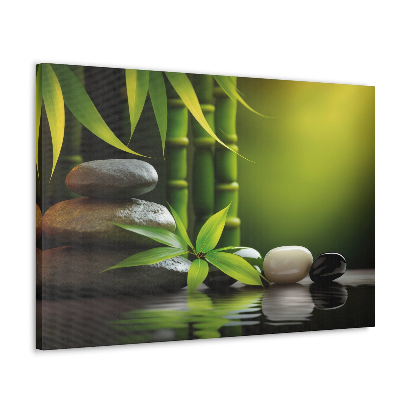 Spa Background with Stones Forest Floral Nature Photography Canvas Wall Art for Home Decor Ready-to-Hang-Express Your Love Gifts
