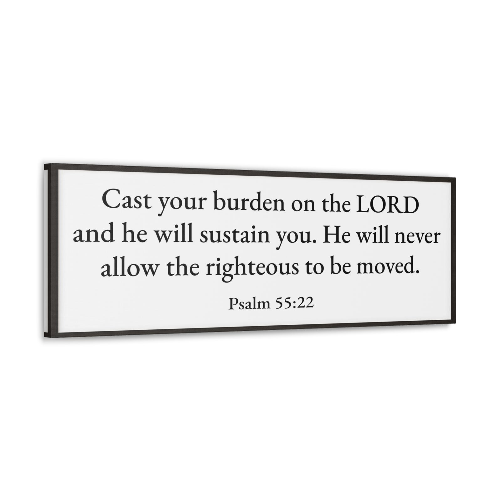 Scripture Walls Cast your Burdens Psalm‬ ‭55:22‬ White Bible Verse Canvas Christian Wall Art Ready to Hang Unframed-Express Your Love Gifts