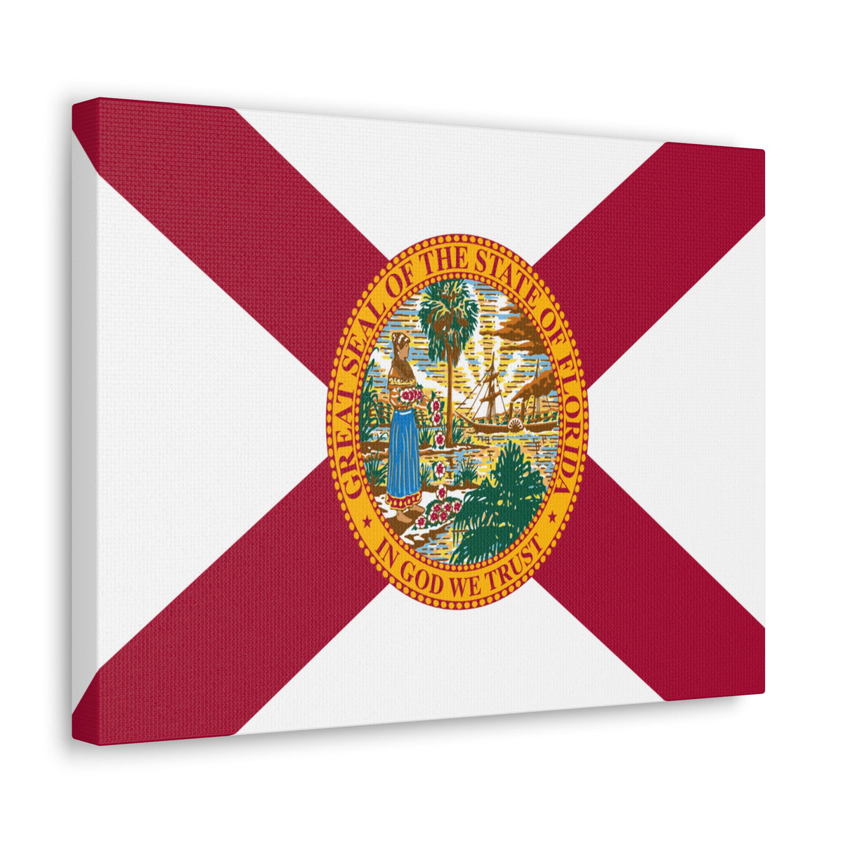 Florida State Flag Canvas Vibrant Wall Art Unframed Home Decor-Express Your Love Gifts
