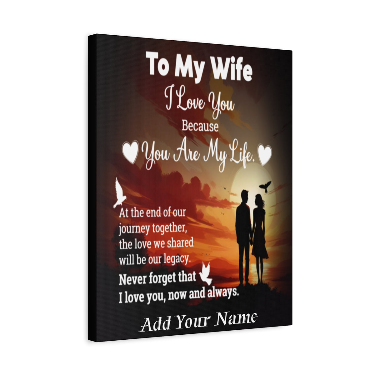 Personalized To My Wife Sunset Romance Canvas Wall Art - Heartfelt Gift of Love & Legacy-Express Your Love Gifts