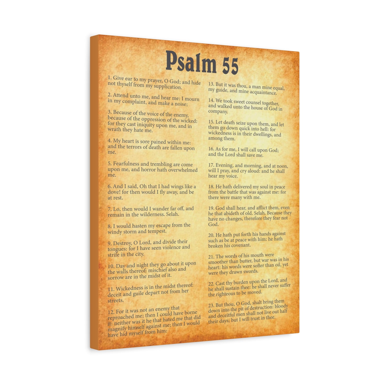 Scripture Walls Psalm 55 Gold Bible Chapter Canvas Christian Wall Art Ready to Hang-Express Your Love Gifts