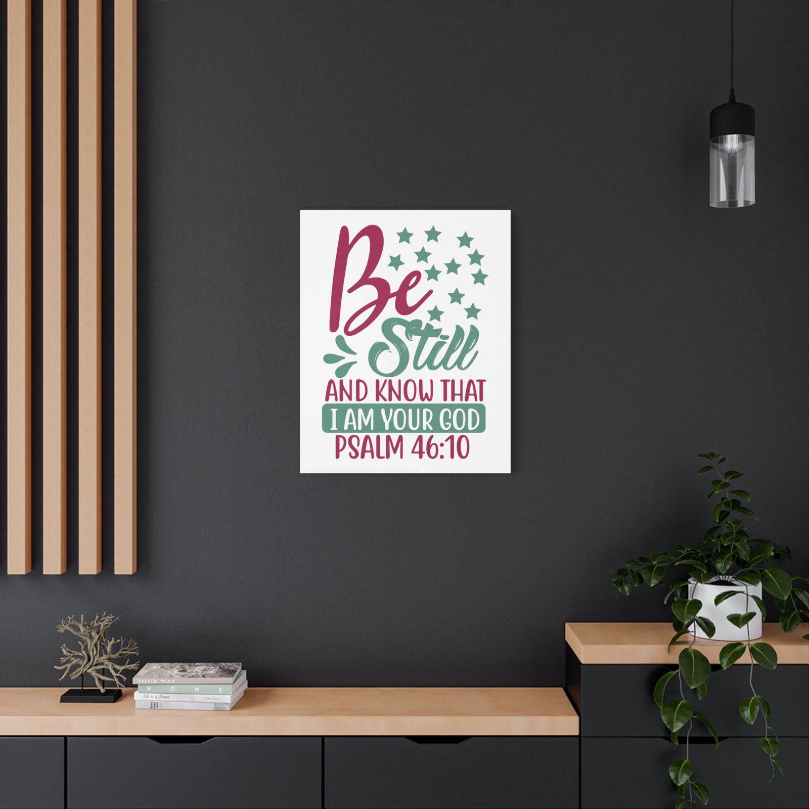 Scripture Canvas Be Still And Know That I Psalm 46:10 Christian Wall Art Print Ready to Hang-Express Your Love Gifts