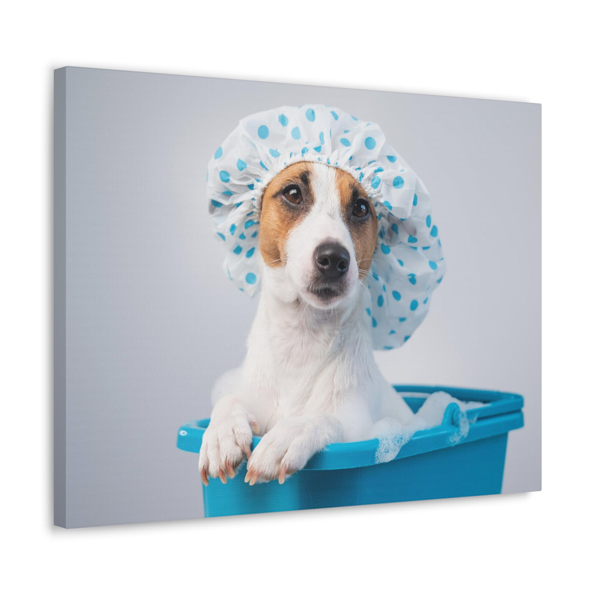 Cute Russel Terrier Bath Canvas Wall Art for Home Decor Ready-to-Hang-Express Your Love Gifts