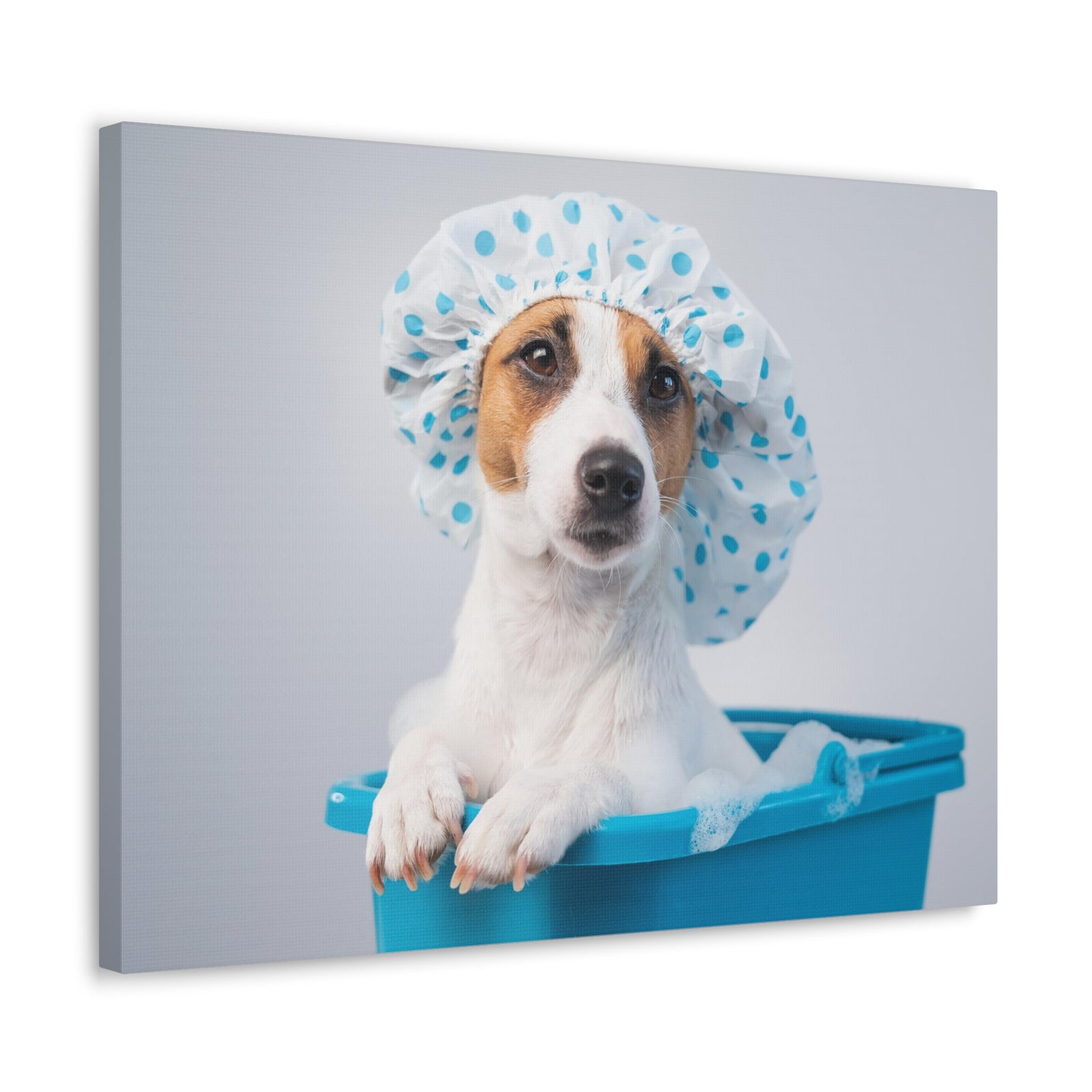 Cute Russel Terrier Bath Canvas Wall Art for Home Decor Ready-to-Hang-Express Your Love Gifts