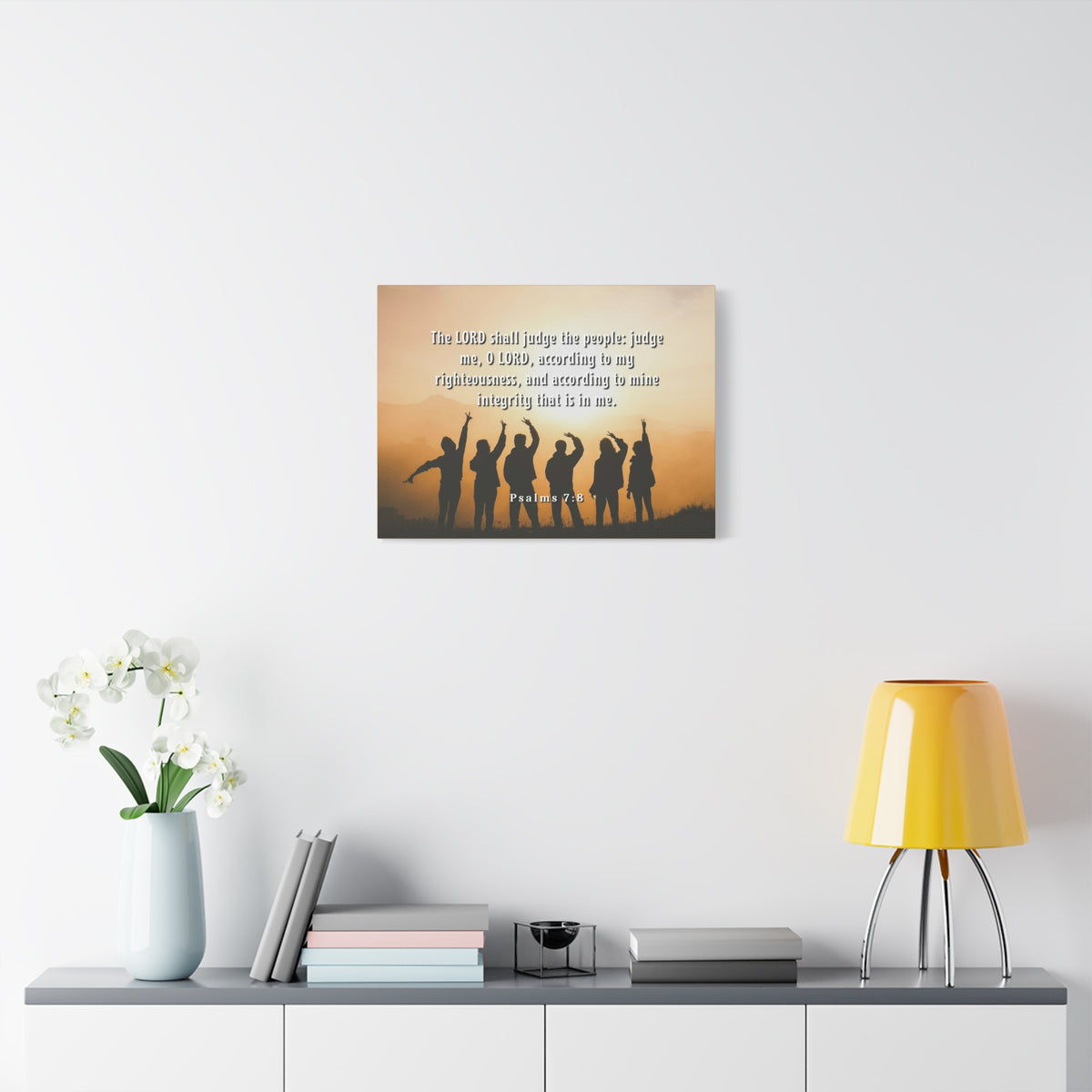 Scripture Canvas Judge The People Psalms 7:8 Christian Wall Art Bible Verse Print Ready to Hang-Express Your Love Gifts