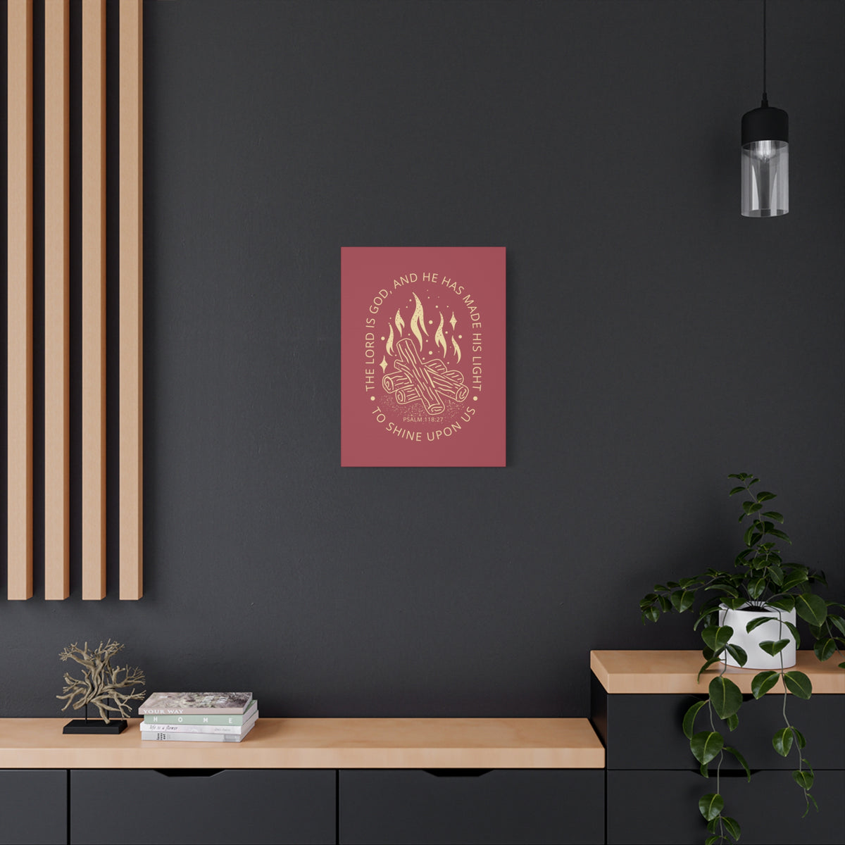 Scripture Canvas His Light Psalm 118:27 Christian Wall Art Bible Verse Print Ready to Hang-Express Your Love Gifts